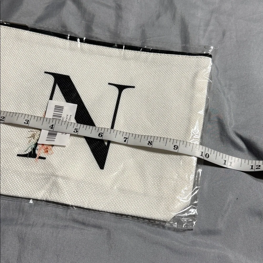 New N initial cosmetic pouch
